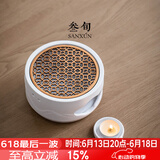 叁旬山峦温茶炉小火炉蜡烛围炉煮茶保温底座茶杯加热温茶器暖茶器 山峦温茶炉【禅风白】_小号