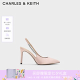 CHARLES&KEITH质感链条尖头高跟凉鞋子女鞋生日礼物女送女友CK1-60280377 Beige米色 36 (230)