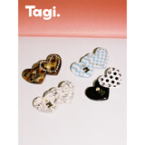 Tagi.怦怦爱心钻石多色拼接头饰边夹亚克力刘海发夹侧边夹送女友礼物 海盐棋盘