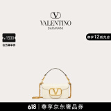 华伦天奴VALENTINO[礼物]女士 LOCO 小号小牛皮手袋链条包 清澈白 均码