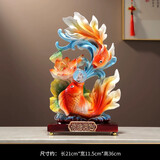 创意玄关年年有余办公室锦鲤鱼招财摆件酒柜电视柜酒柜喜庆装饰品 荷塘月色