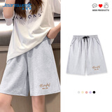 真维斯（JEANSWEST）短裤女2025夏季100%纯棉透气高腰五分裤运动显瘦校园风时尚休闲裤