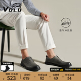 VOLO犀牛男鞋休闲皮鞋男士商务正装鞋手工低帮德比鞋镂空透气凉皮鞋子 灰色 【夏季镂空款】 40