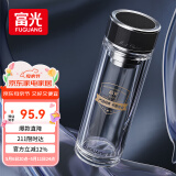 富光抗菌玻璃杯 双层高硼硅泡茶杯子 茶水分离杯 水杯男士母亲节礼物