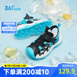 361°儿童凉鞋2025夏季男女童3-12岁透气防撞包头沙滩凉鞋 黑 37