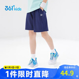 361°儿童短裤夏季男女童3-12岁透气运动裤梭织五分裤 藏青 160