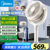 美的（Midea）【轻羽静谧】空气循环扇四季净化扇家用落地扇直流变频电风扇大风力台扇空调伴侣手机遥控GDH24HG