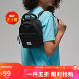 Jordan男女乔丹 棉质 拉链开合 迷你书包背包 双肩包FD6768-010黑 均码