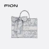 菲安妮（FION）油画托特包包女包设计师联名大容量轻奢手提包 生日礼物