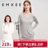 嫚熙（EMXEE）超皮孕妇秋衣秋裤套装秋冬哺乳月子服保暖内衣 燕麦灰【中暖-发热纱】 M