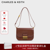CHARLES&KEITH复古锁扣豆腐包单肩斜挎包包女包生日母亲节礼物CK2-80781400 DARK BROWN深棕色CK2-80782444 S/M
