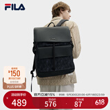 FILA 斐乐官方送礼男士背包时尚双肩大容量电脑包情人节礼物 正黑色-BK XS
