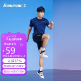 kawasaki/川崎运动休闲短袖T恤男子速干吸湿排汗运动服训练系列圆领上衣健身服 ST-K3043 深蓝 2XL 