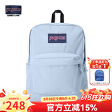 JANSPORT杰斯伯书包轻便双肩包男女旅行包简约背包电脑包学生校园 4QUE7G7雾霾蓝-隔层+侧袋