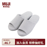 无印良品（MUJI）男女通用 水洗棉厚底拖鞋 无性别 男鞋女鞋 前开/藏青色条纹 5S 24 cm/M/38码（2.0）