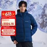 mont·bell羽绒服男款冬季800蓬鹅绒连帽GTX面料防风保暖外套 1101639 黑蓝色 BLBK L