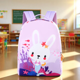Edison幼儿园书包学前班户外轻便出游儿童小学生研学小背包6001-8兔子