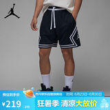 Jordan耐克男运动短裤 夏季AJ梭织休闲裤 速干透气 DX1488-010 黑L