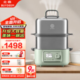 北鼎（Buydeem）【国家补贴】电蒸锅家用蒸炖锅不锈钢电炖锅 大容量全自动预约多用途锅多功能多层【G68浅杉绿】