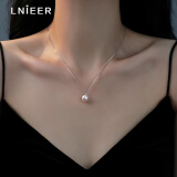 Lnieer999足银淡水珍珠项链女轻奢小众高级感锁骨链2025新款颈链配饰品 8mm淡水珍珠项链999足银+证书