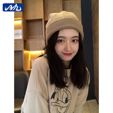 目丸网红时尚暗黑系堆堆帽子女毛线帽潮韩棉帽百搭冷帽月子针织帽秋冬