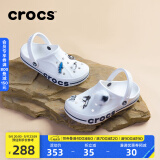 crocs卡骆驰洞洞鞋贝雅卡骆班轻便耐磨一脚蹬休闲鞋|205089 白/深蓝-126 36 /37(220mm)