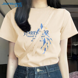真维斯（Jeanswest）藏青色短袖t恤衫女2026新款夏季潮流小个子宽松休闲半袖上衣服