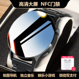 tiansuowatch【100万人+种草】智能手表watch gt5儿童成人gt5运动健康华强北手表gt5pro 黑钢带watch4【 独立音乐+地图导航+双支付】 超长续航