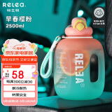 物生物（RELEA）运动水杯吨杯吨桶大容量Tritan塑料健身水壶男女学生吸管杯子礼物