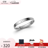 丹尼尔惠灵顿（DanielWellington）dw戒指男女 经典素圈情侣戒指时尚情侣对戒 表白生日礼物送女友 50号DW00400028 银色