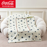 可口可乐抱枕被二合一1.5米车用夏季办公室两用夏凉被午睡被子沙发靠垫 小波点 40cm*40cm 展开100*150cm