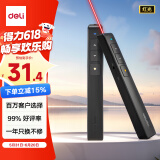 得力（deli）翻页笔教师用ppt投影笔激光翻页笔激光笔演讲笔 无线演示翻页器课件笔 逗猫笔红光 黑色2802
