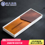 苏氏陶瓷（SUSHI CERAMICS）简约茶盘知雅几何重竹盘面密胺底托新中式储水茶盘