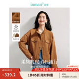 茵曼（INMAN）春季外套女装2025新款复古麂皮绒休闲高级宽松长袖小个子夹克上衣 咖啡色 S
