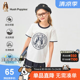 暇步士（Hush Puppies）童装儿童25夏季圆领短袖T恤男女童款短袖 本白 140cm
