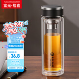 富光拾喜（FUGURNG BESTJOY）双层玻璃杯家用茶杯耐热耐高温办公泡茶带过滤杯家居馆320ml 黑色