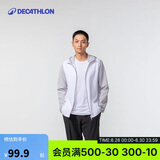 迪卡侬迪卡侬防晒衣男户外跑步衣速干防风帽衫极地白L-4826171