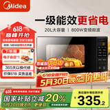 美的（Midea）【国家补贴】变频微波炉 20升大平板底盘 智能菜单 小型迷你家用微波炉一级能效 PM20M3 易清洁内胆