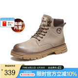 骆驼（CAMEL）王俊凯同款马丁靴男户外复古情侣大黄靴王者凯甲系列登山工装鞋子 G13W136121R流沙色/咖啡 (加绒款) 38