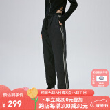 艾莱依（ERAL）收脚新款羽绒裤女士拼接收腰长款时尚通勤鸭绒裤长裤 炭黑 S 155【建议80-110斤】