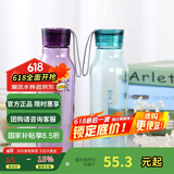 乐扣乐扣（LOCK&LOCK）ECO户外运动水杯户外便携塑料水壶男女杯子两件套（550ml*2） 