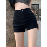 妙恋多黑色短裤夏季女高腰牛仔短裤显瘦超短裤女生短裤显腿长辣妹短裤 黑色【高腰】牛仔短裤 M 【建议95-110斤】