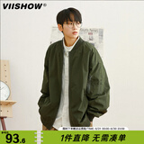 viishow美式飞行员夹克男春秋款复古宽松潮流棒球服机能工装外套防风休闲 绿色 L