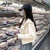 MJ STYLE插肩袖短款开衫外套女2025年秋季宽松休闲百搭运动风学生长袖上衣