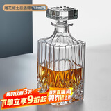 青苹果洋酒瓶 轻奢雕花威士忌清酒酒樽玻璃瓶醒酒器 雕花款单只装