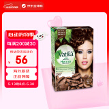 瓦提卡（vatika）印度进口瓦提卡Vatika海娜粉染发剂染发粉植物精华自然黑染发剂 深棕色#（60g/盒 分6小袋）