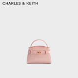 CHARLES&KEITH鳄鱼纹凯莉包手提包斜挎包CK2-50270880-1 Light Pink浅粉色 S