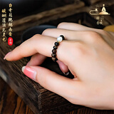 等妃高端全沉水级芽庄天然白奇楠沉香戒指男女士文玩戒子香木轻奢指环 款式三 约4mm*1.g