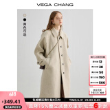 VEGA CHANG毛呢大衣女中长款2024冬新款爱心扣高级感外套 燕麦色 L