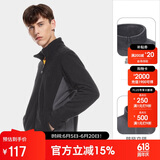 骆驼户外(CAMEL)防寒户外抓绒衣男女摇粒绒保暖双面加绒上衣加厚外套 A0W21a8152 曜石黑/墨灰 L
